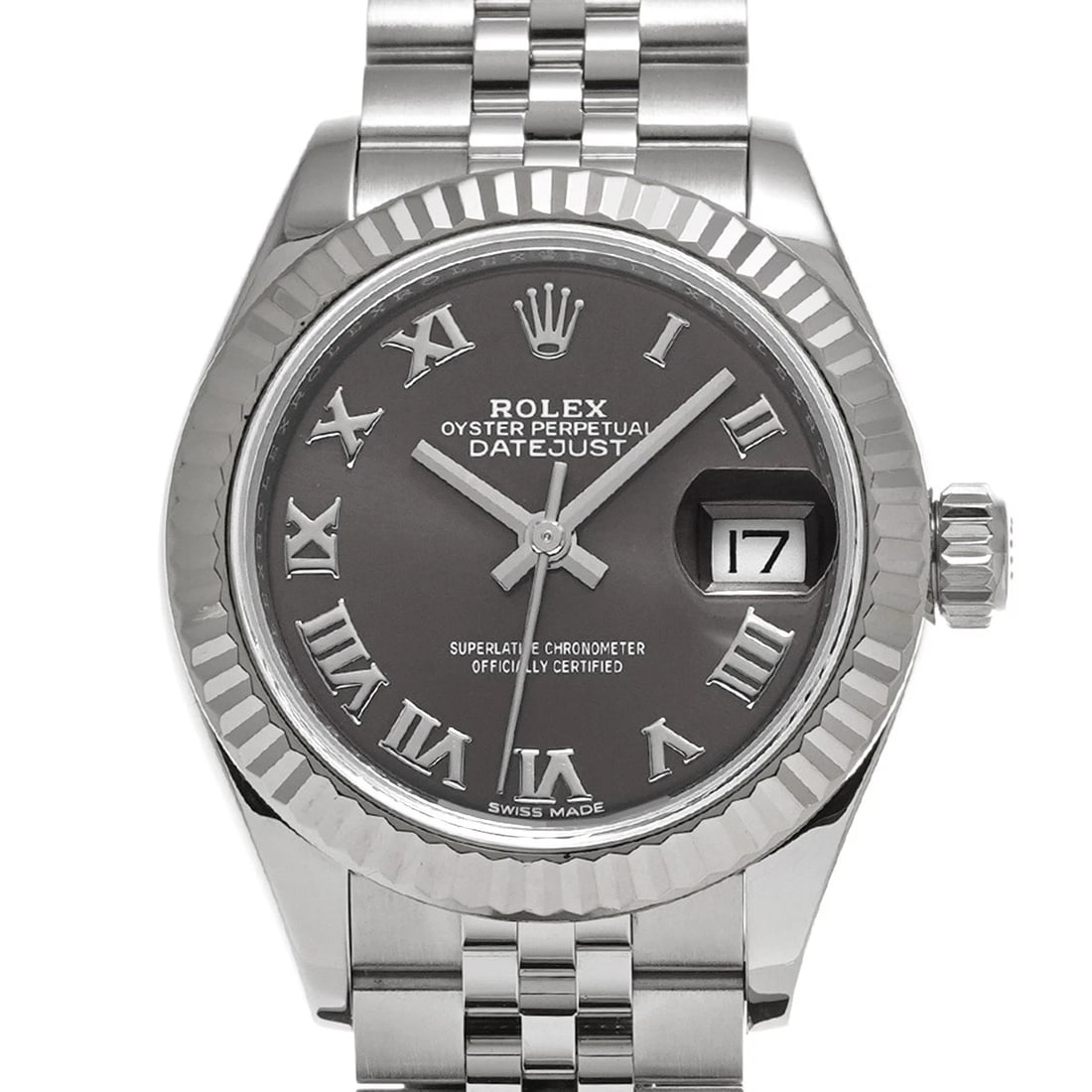 ROLEX DATEJUST DARK GRAY WATCH - 4