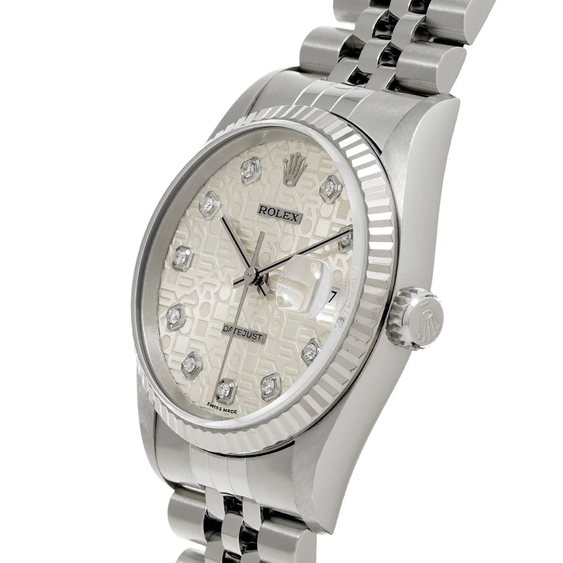 ROLEX DATEJUST SILVER COMPUTER/DIAMOND WATCH - 2