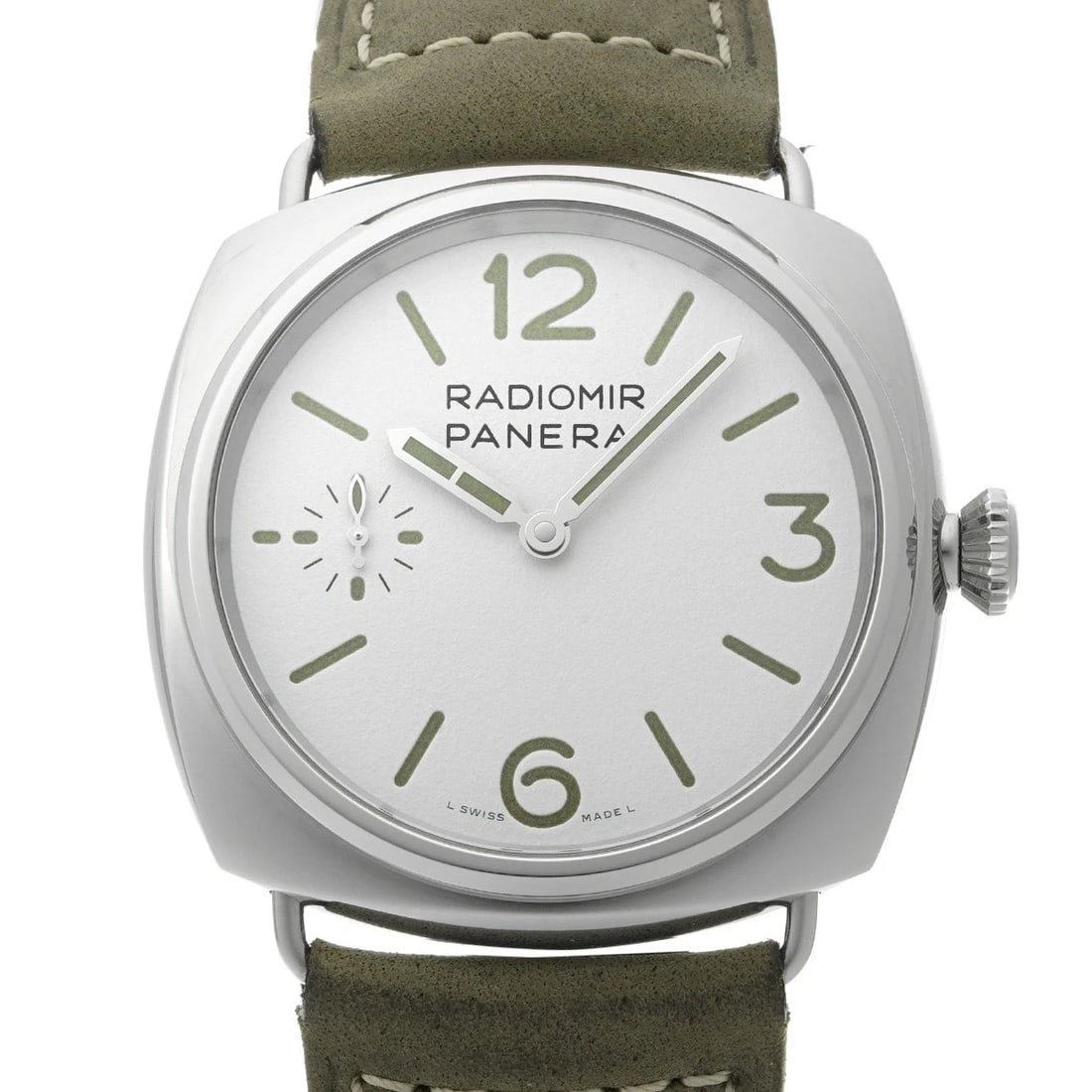PANERAI RADIOMIR WHITE WATCH: PANERAI Radiomir white Watch Brand: PANERAI Type/Style: Wristwatch Material: Band Material leather, Case Material Stainless steel Color: Dial Color white Size: ?Case? H/about 45mm W/about 45mm