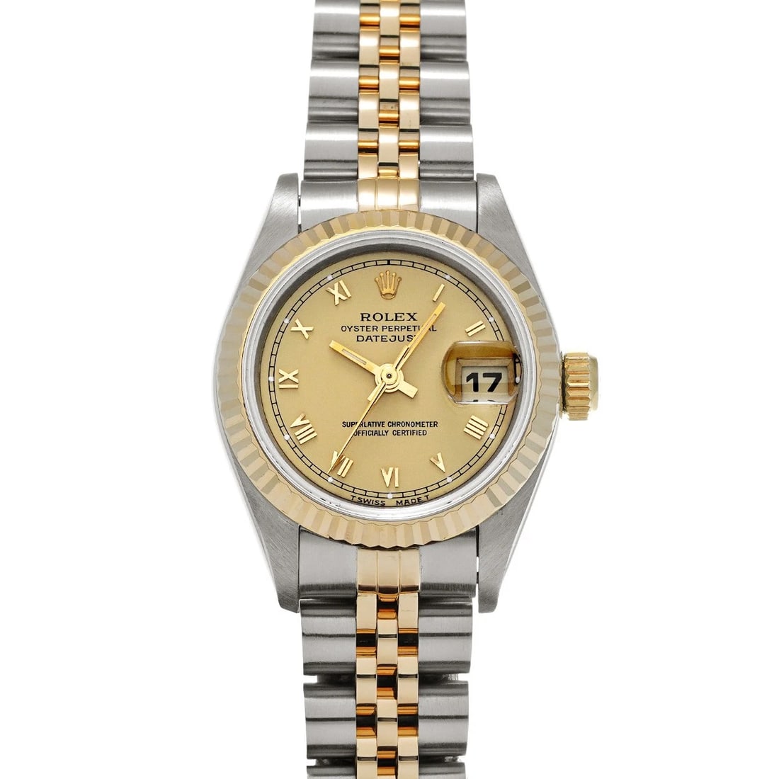 ROLEX DATEJUST CHAMPAGNE WATCH: ROLEX Datejust Champagne Watch Brand: ROLEX Type/Style: Wristwatch Material: Band Material Stainless steel/Yellow Gold, Case Material Stainless steel Color: Dial Color Champagne Size: ?Case? H/about