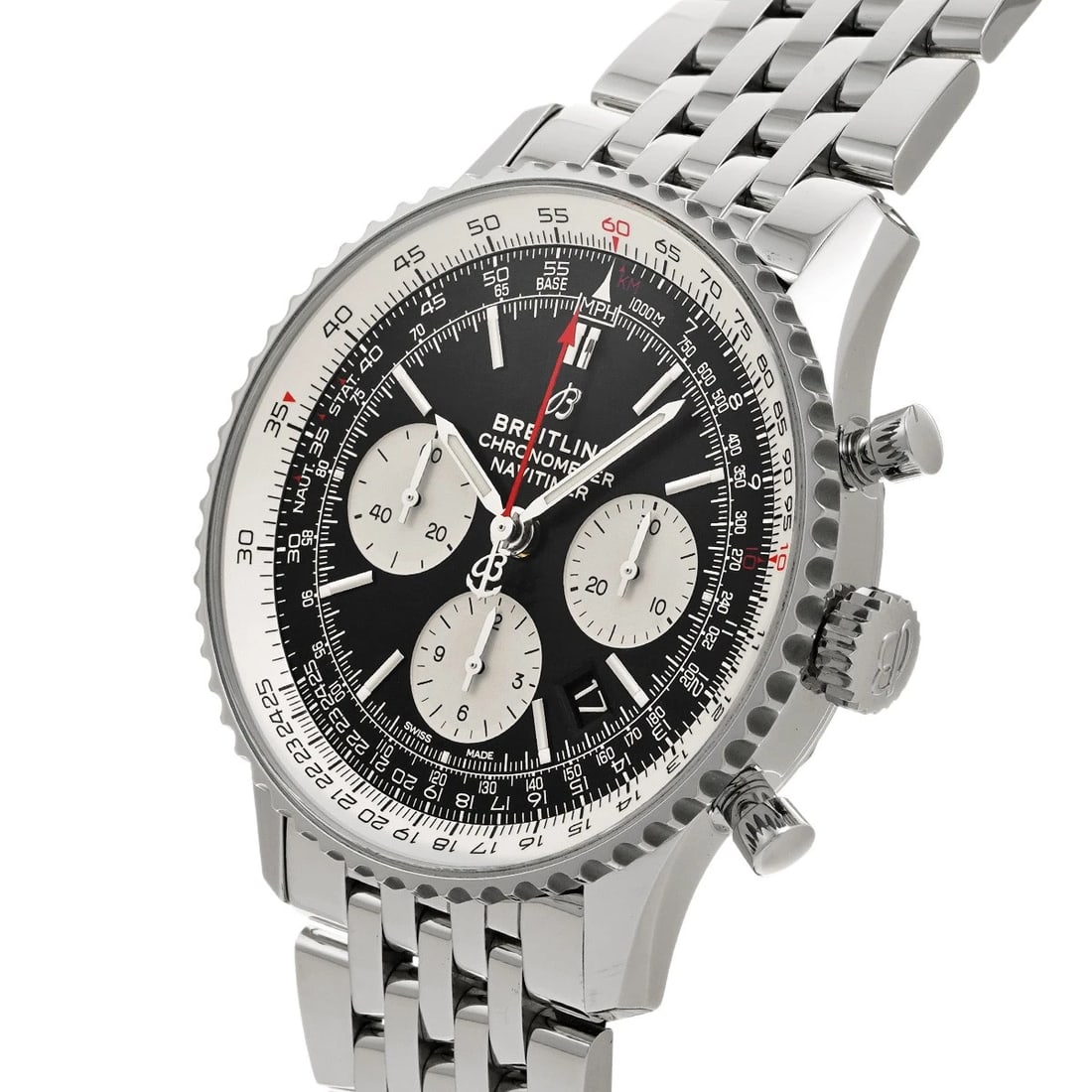 BREITLING NAVITIMER CHRONOGRAPH BLACK/SILVER WATCH - 2