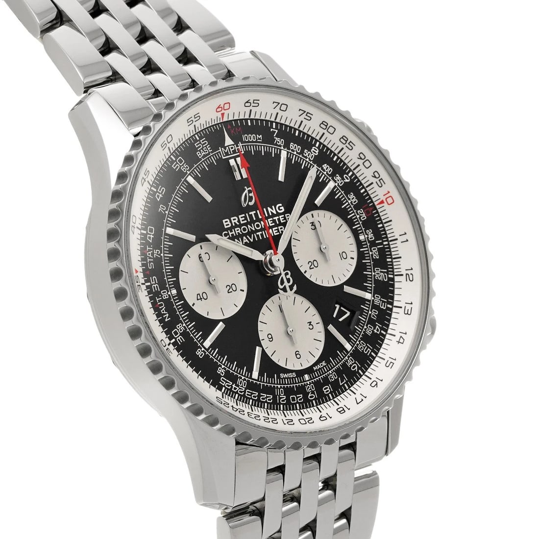 BREITLING NAVITIMER CHRONOGRAPH BLACK/SILVER WATCH - 3