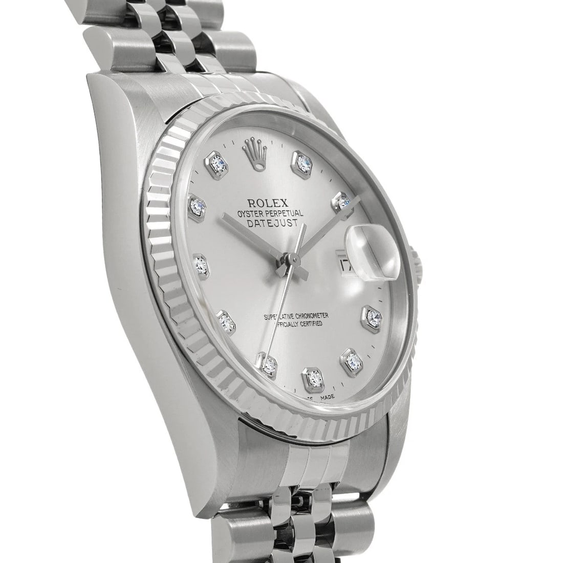 ROLEX DATEJUST SILVER/DIAMOND WATCH - 2