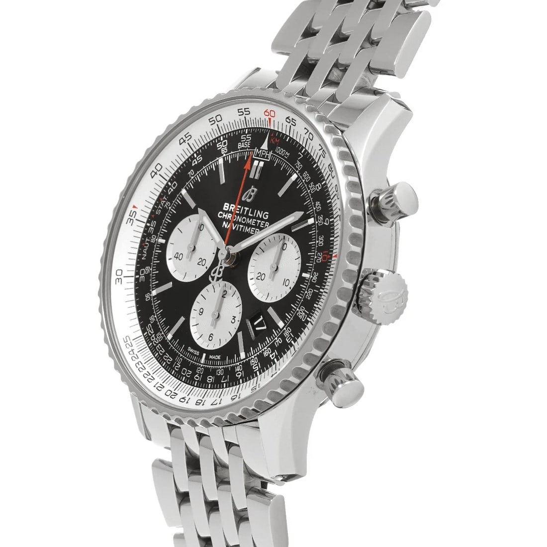 BREITLING NAVITIMER CHRONOGRAPH BLACK/SILVER WATCH - 2