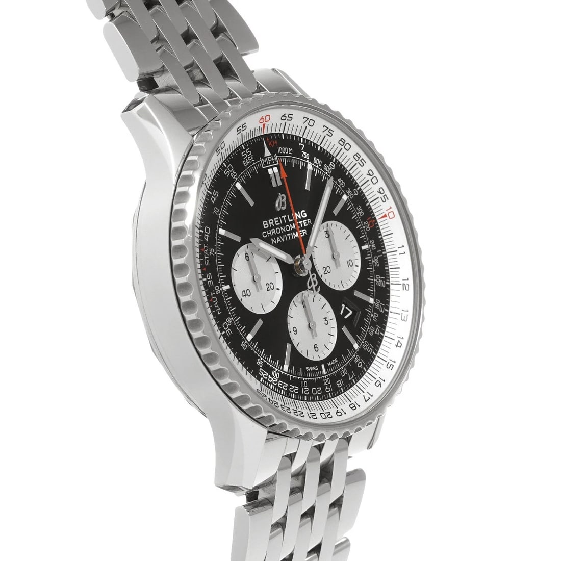 BREITLING NAVITIMER CHRONOGRAPH BLACK/SILVER WATCH - 3