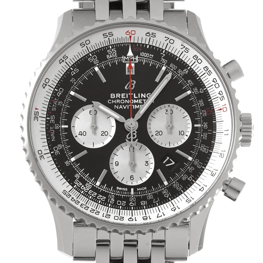 BREITLING NAVITIMER CHRONOGRAPH BLACK/SILVER WATCH - 4