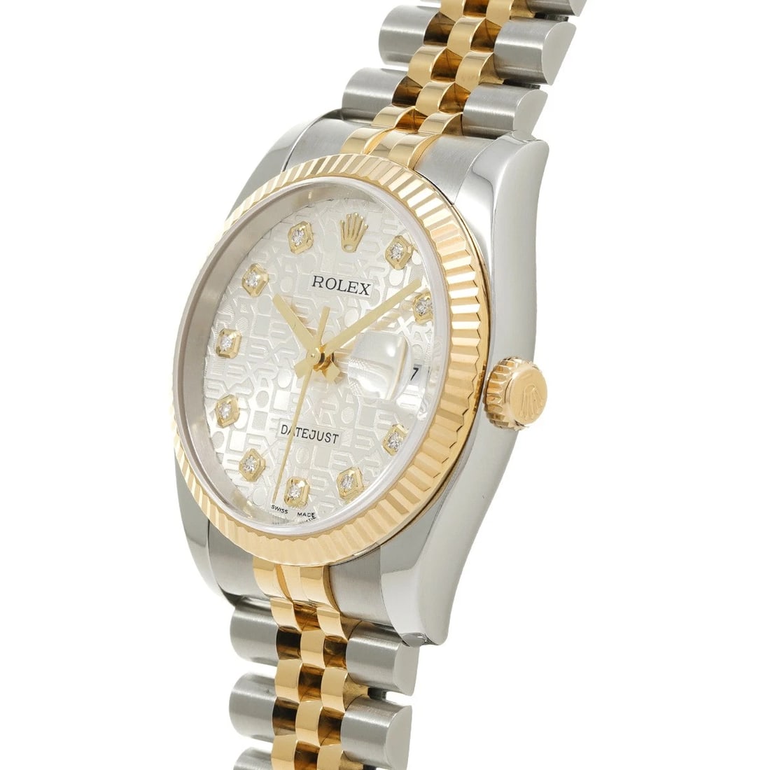 ROLEX DATEJUST SILVER COMPUTER/DIAMOND WATCH - 2