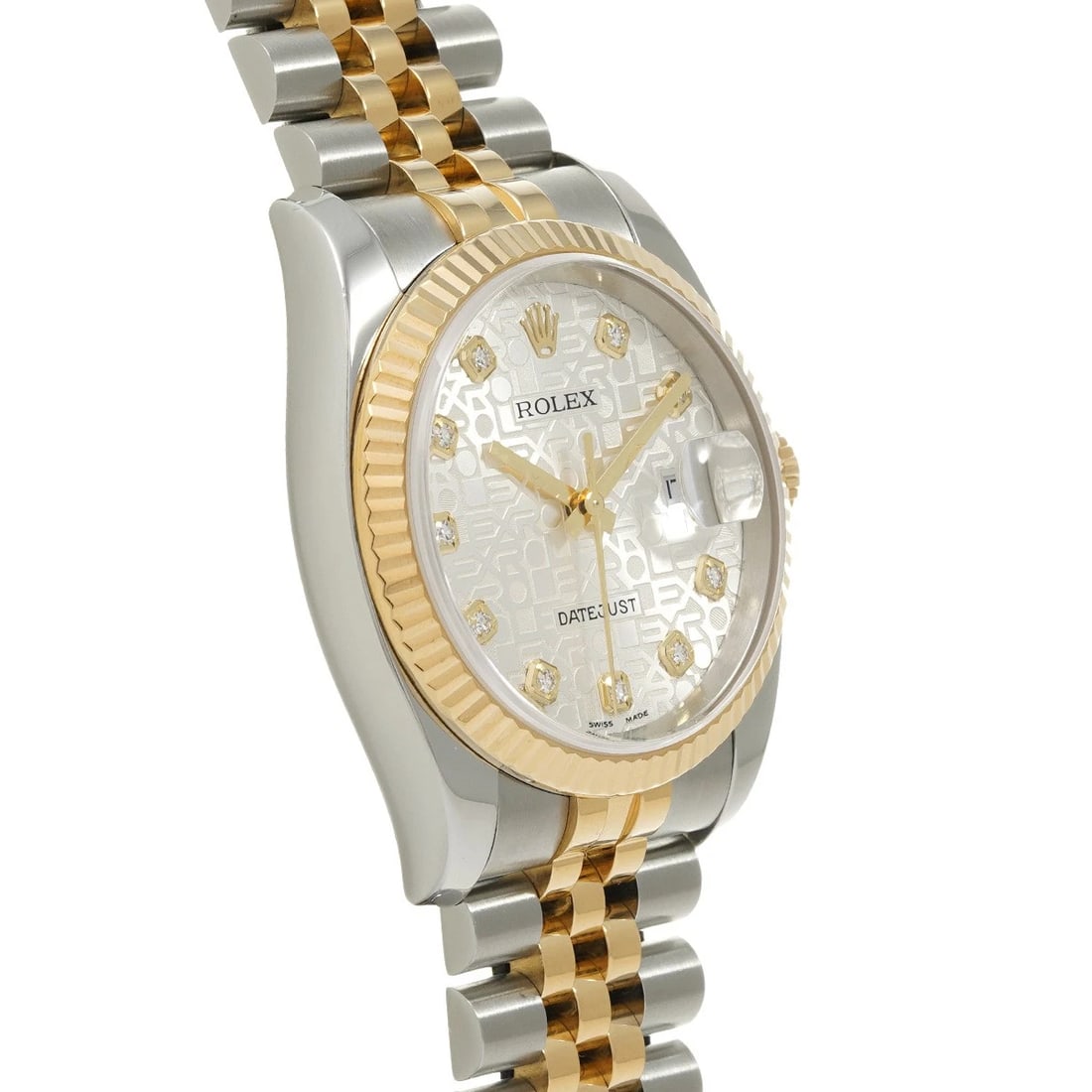 ROLEX DATEJUST SILVER COMPUTER/DIAMOND WATCH - 3