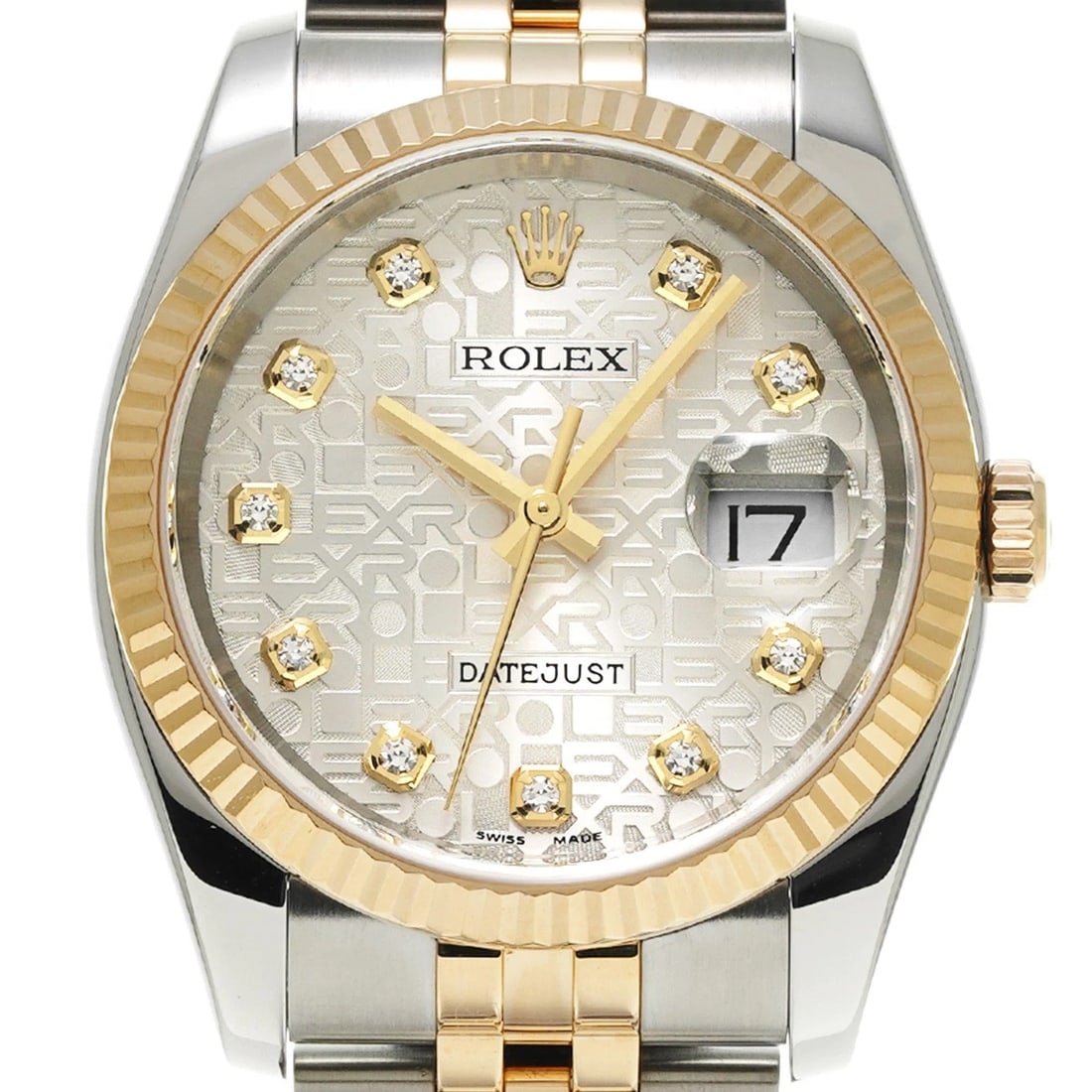 ROLEX DATEJUST SILVER COMPUTER/DIAMOND WATCH - 4
