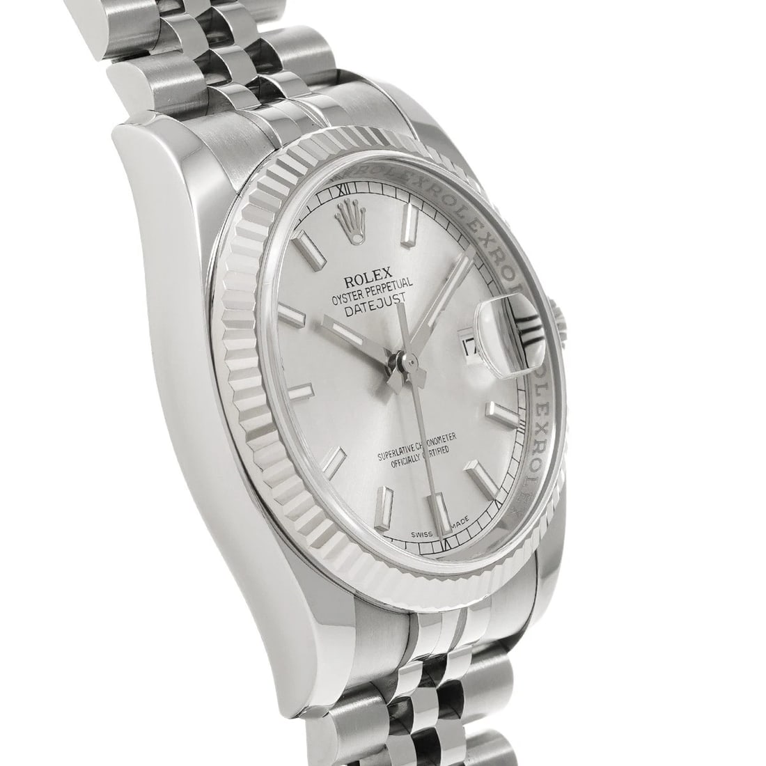 ROLEX DATEJUST SILVER WATCH - 3
