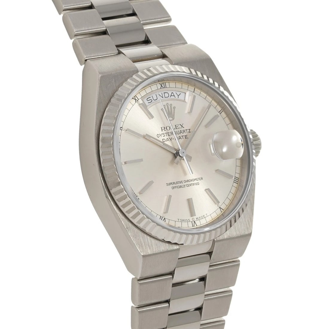 ROLEX DATE QUARTZ SILVER WATCH - 3