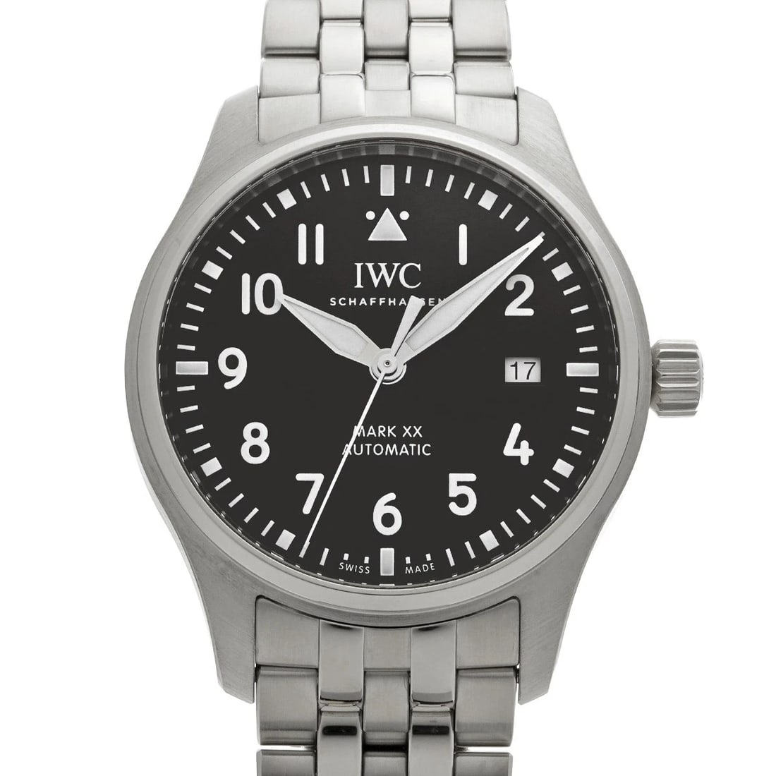 IWC PILOT'S WATCH BLACK WATCH: IWC Pilot's Watch black Watch Brand: IWC Type/Style: Wristwatch Material: Band Material Stainless steel, Case Material Stainless steel Color: Dial Color black Size: ?Case? H/about 40mm W/about 40mm