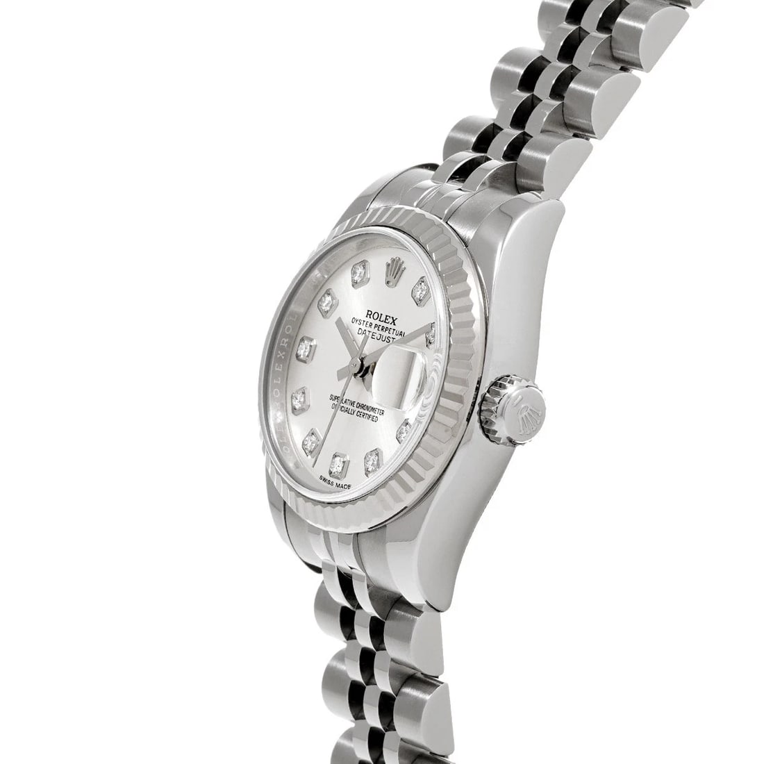 ROLEX DATEJUST SILVER/DIAMOND WATCH - 2