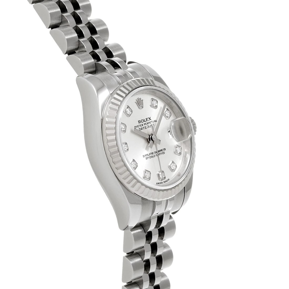 ROLEX DATEJUST SILVER/DIAMOND WATCH - 3