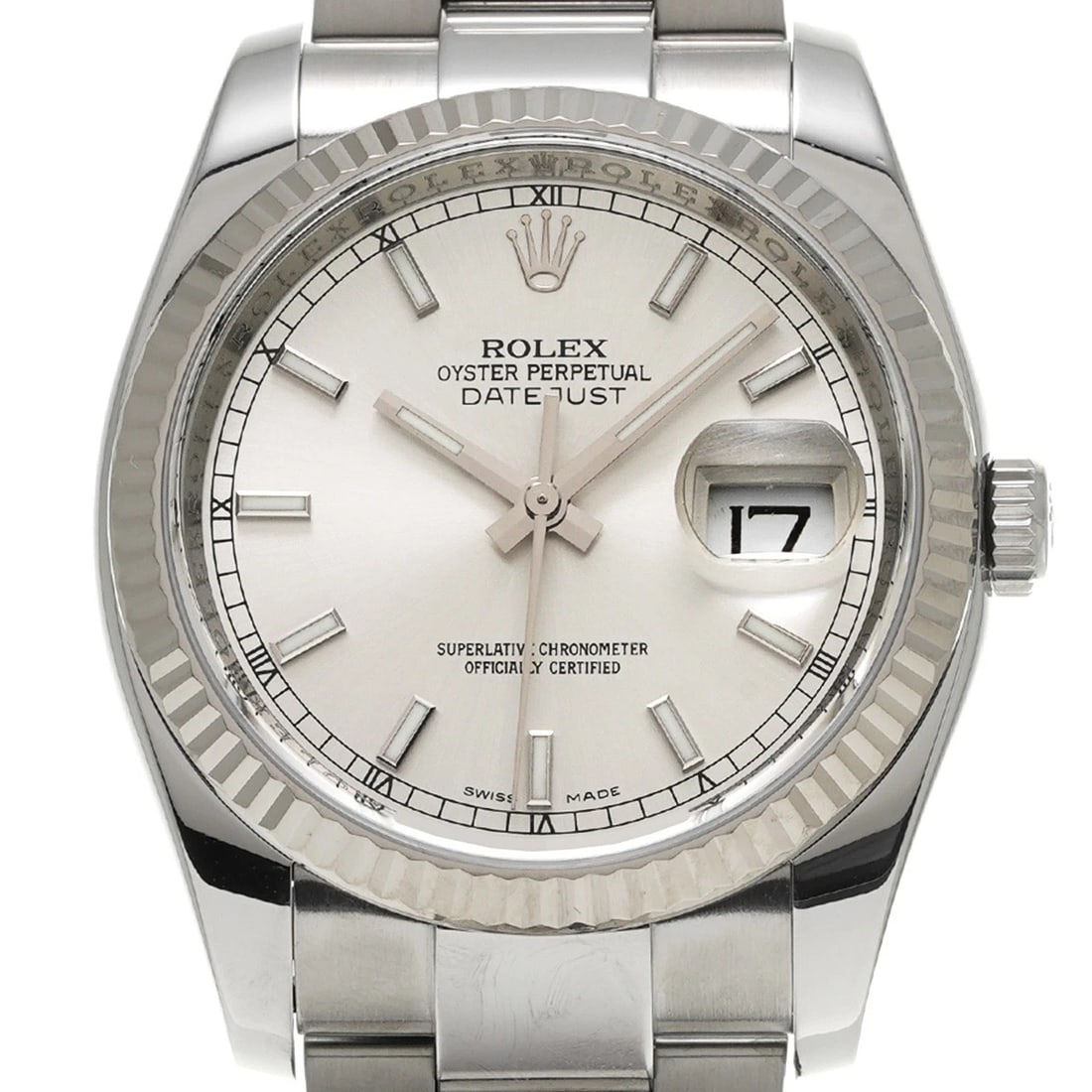 ROLEX DATEJUST SILVER WATCH - 4