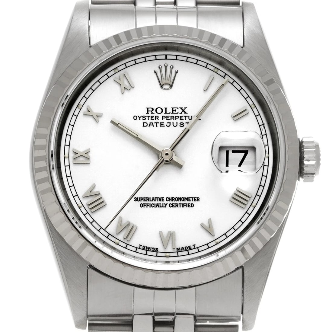 ROLEX DATEJUST WHITE WATCH - 4