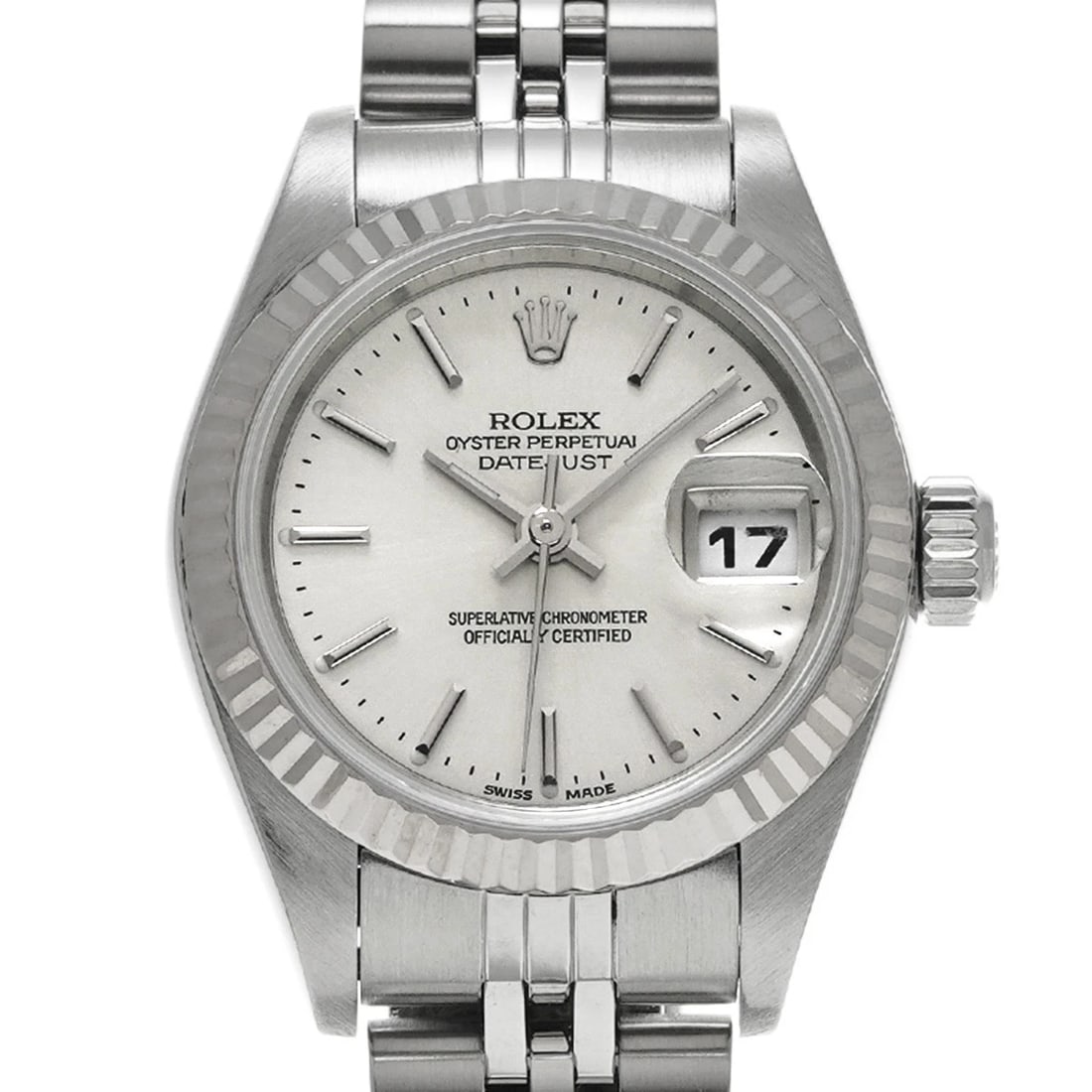 ROLEX DATEJUST SILVER WATCH - 4