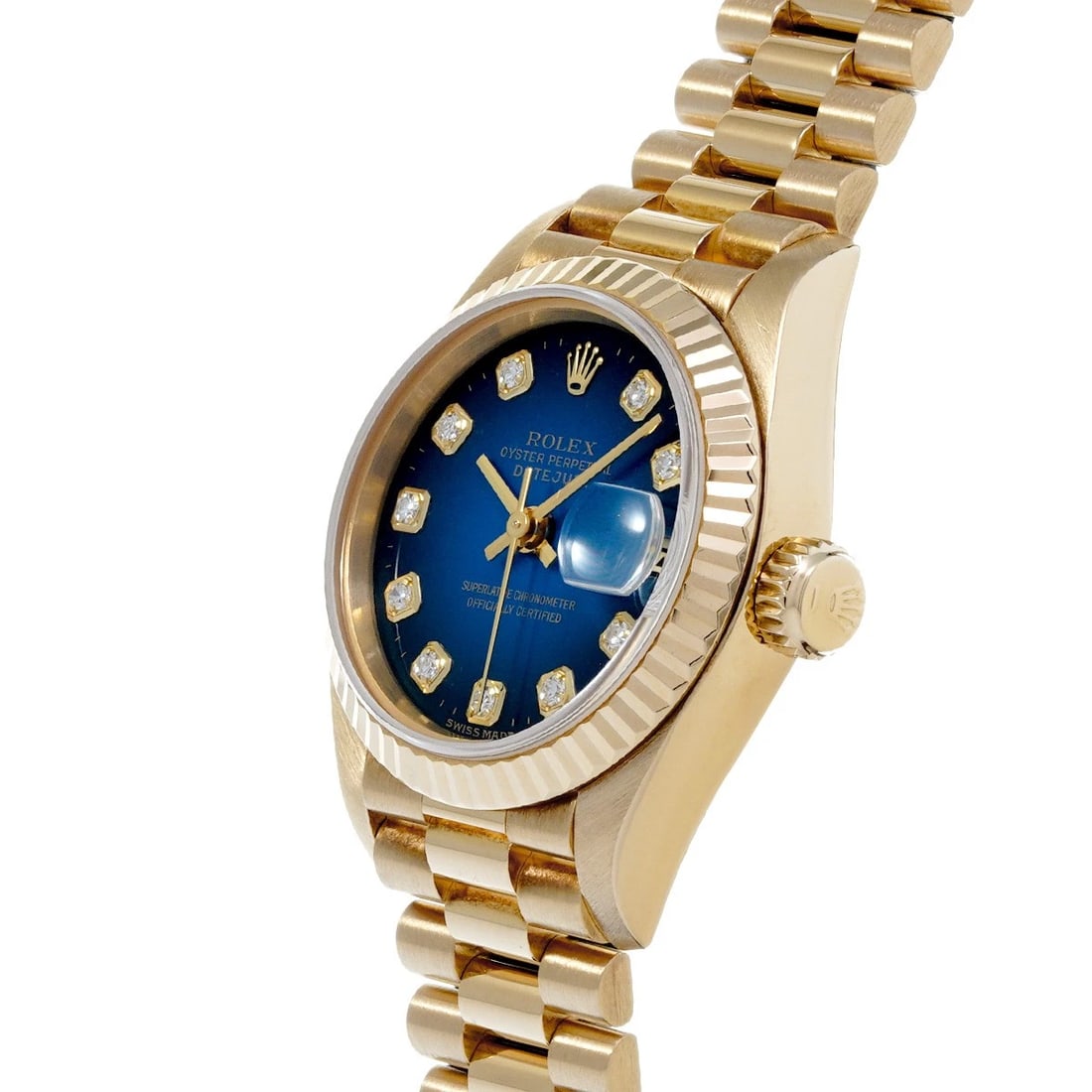 ROLEX DATEJUST BLUE GRADIENT/DIAMOND WATCH - 2