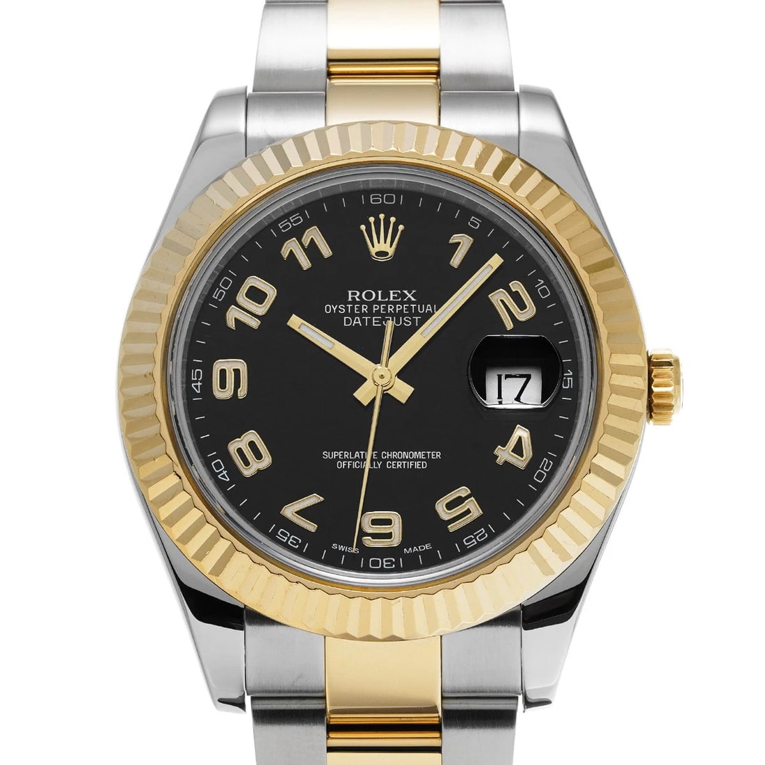ROLEX DATEJUSTII BLACK WATCH: ROLEX DatejustII black Watch Brand: ROLEX Type/Style: Wristwatch Material: Band Material Stainless steel/Yellow Gold, Case Material Stainless steel Color: Dial Color black Size: ?Case? H/about 41mm W/