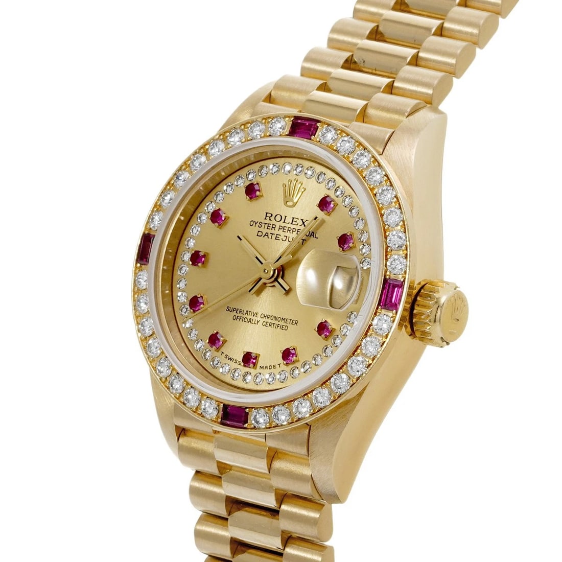 ROLEX DATEJUST CHAMPAGNE/DIAMOND / RUBY WATCH - 2