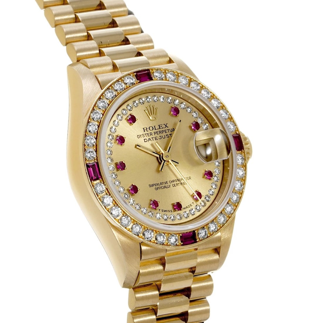 ROLEX DATEJUST CHAMPAGNE/DIAMOND / RUBY WATCH - 3