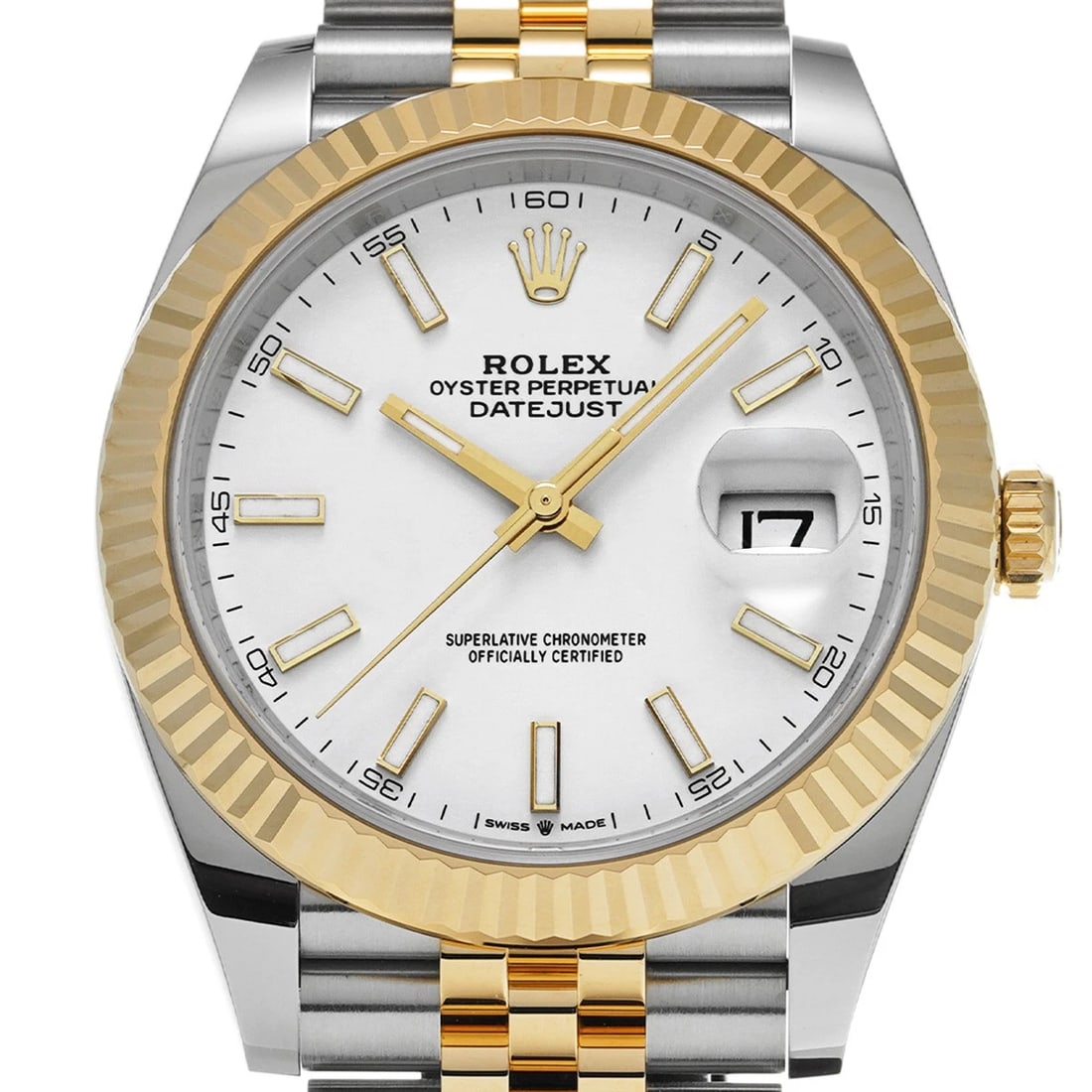 ROLEX DATEJUST WHITE WATCH - 4