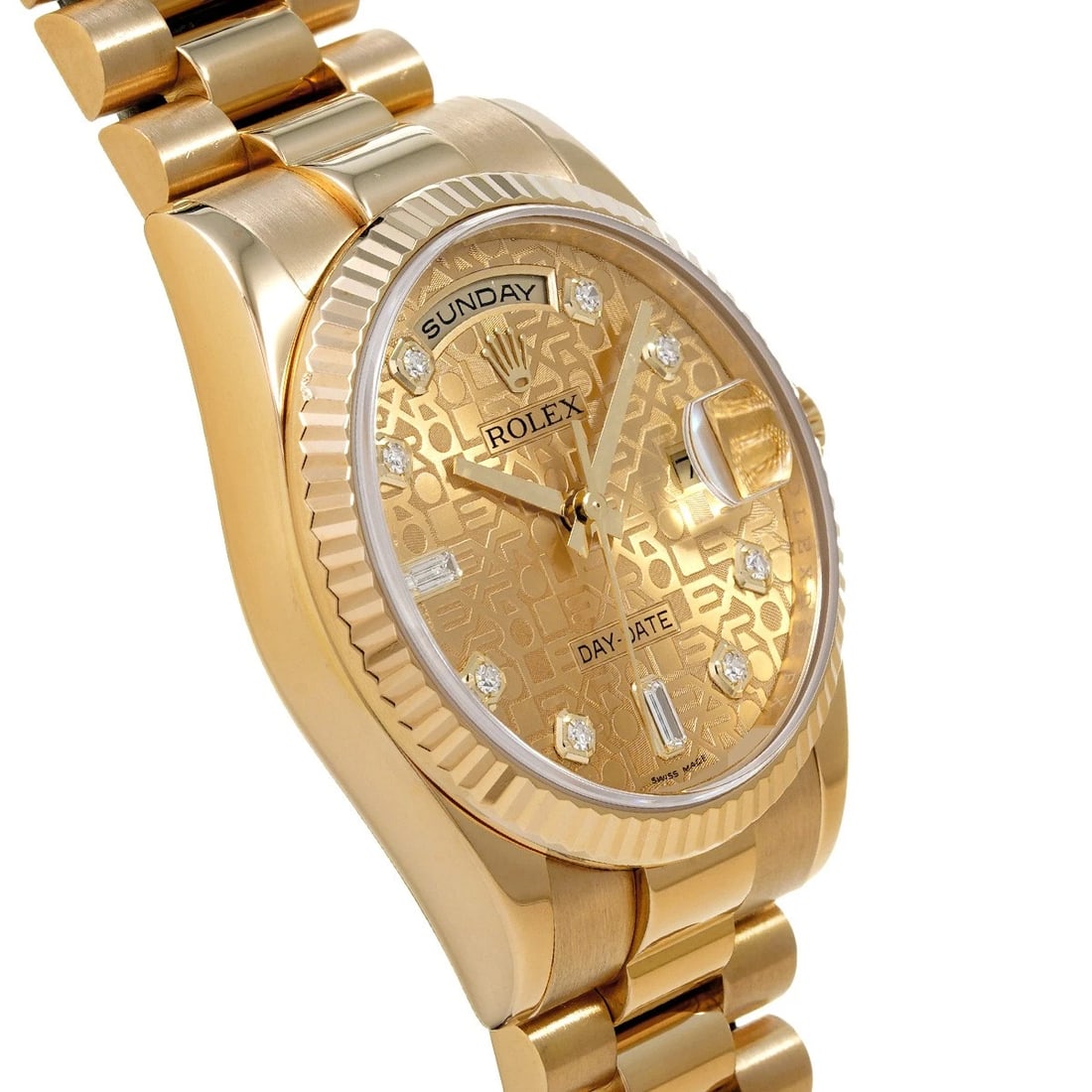 ROLEX DATE CHAMPAGNE COMPUTER/DIAMOND WATCH - 3