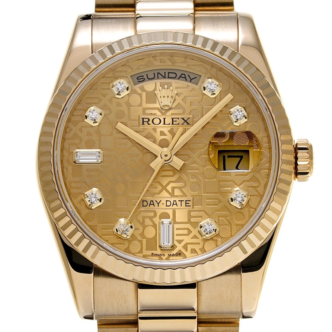ROLEX DATE CHAMPAGNE COMPUTER/DIAMOND WATCH - 4