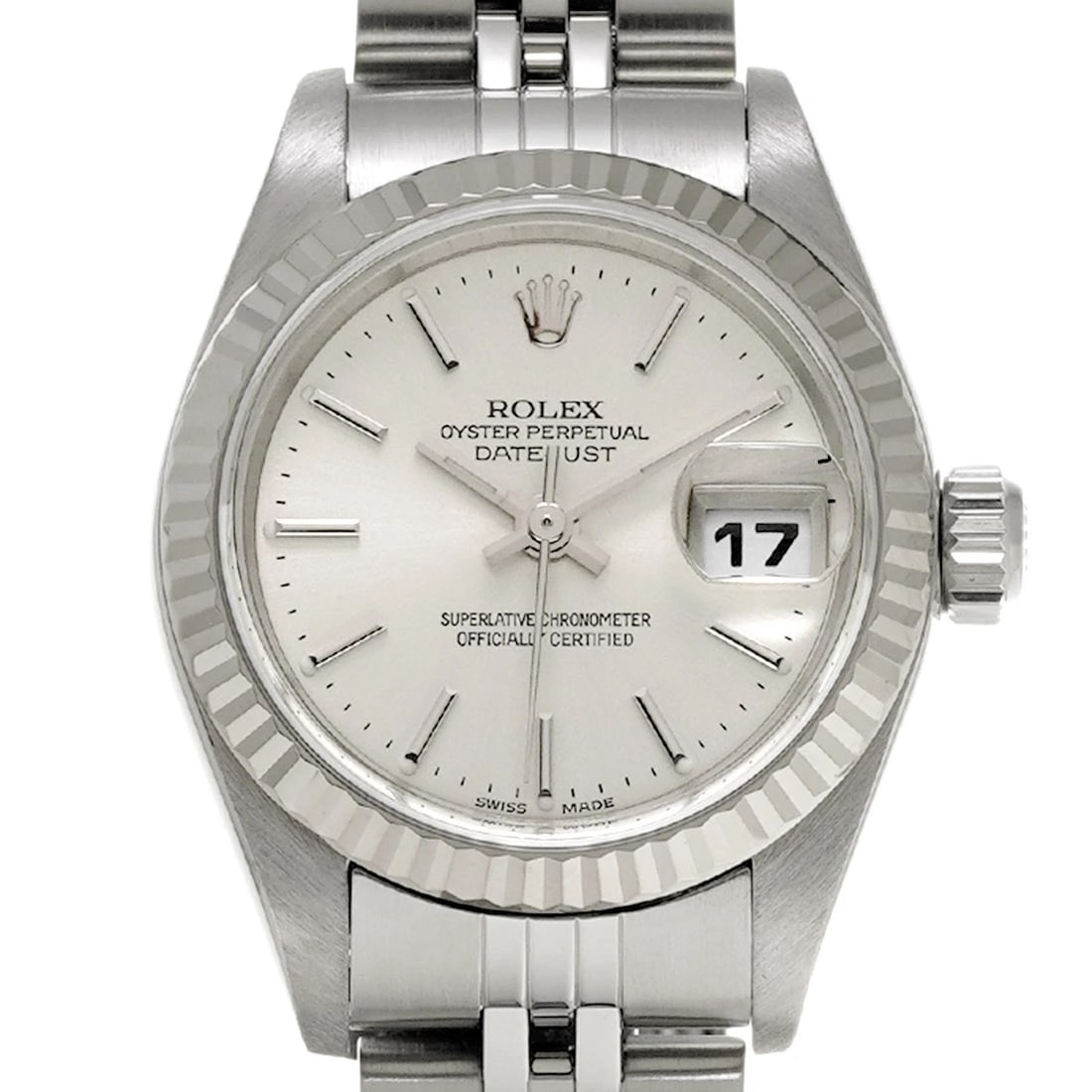 ROLEX DATEJUST SILVER WATCH - 4