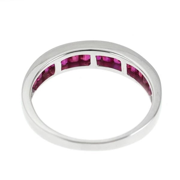 K18WG RUBY RING HALF ETERNITYBY - 2