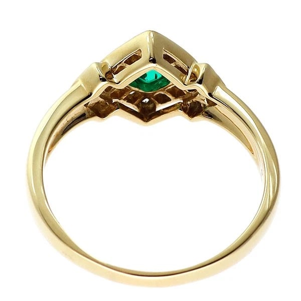 K18YG EMERALD DIAMOND RING - 2
