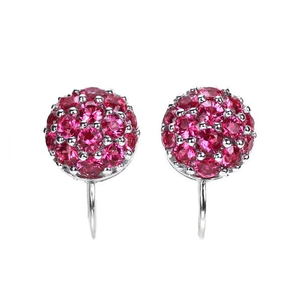 K18WG PINK SPINEL EARRINGS (1 of 2)