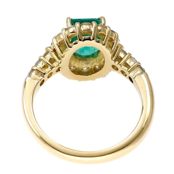 K18YG EMERALD DIAMOND RING - 3