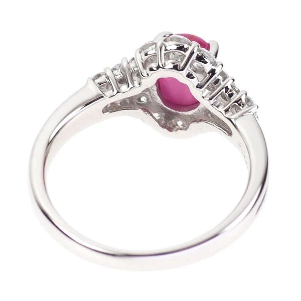 PT900 STAR RUBY DIAMOND RING - 2