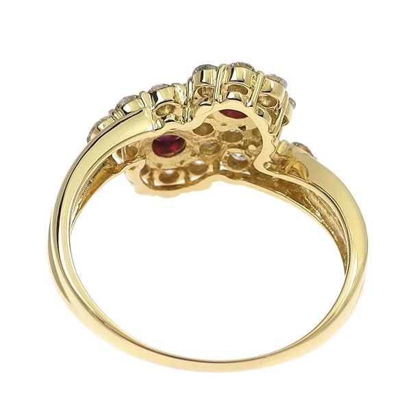 K18YG RUBY DIAMOND RING - 2