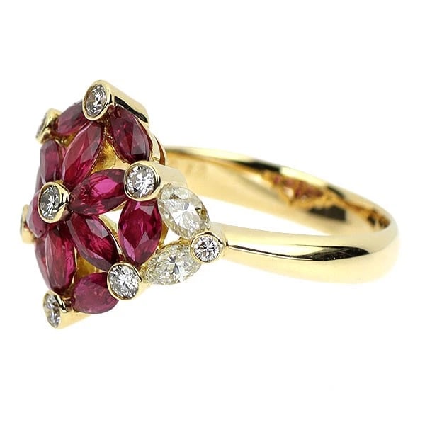 K18YG RUBY DIAMOND RING - 2