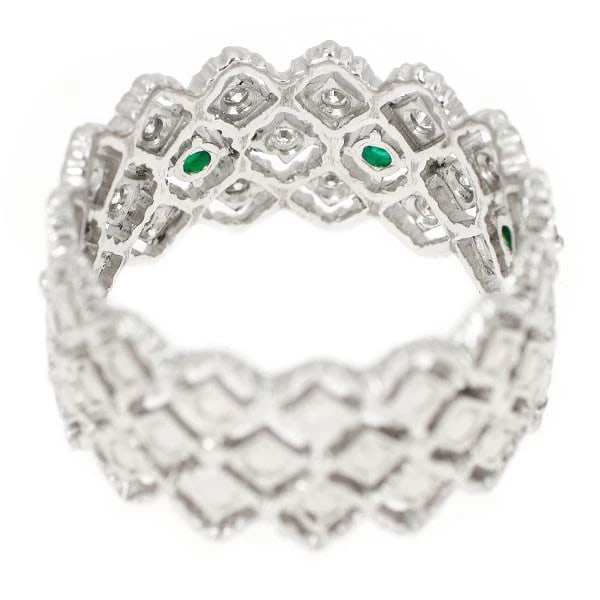 PT900 EMERALD DIAMOND RING - 2