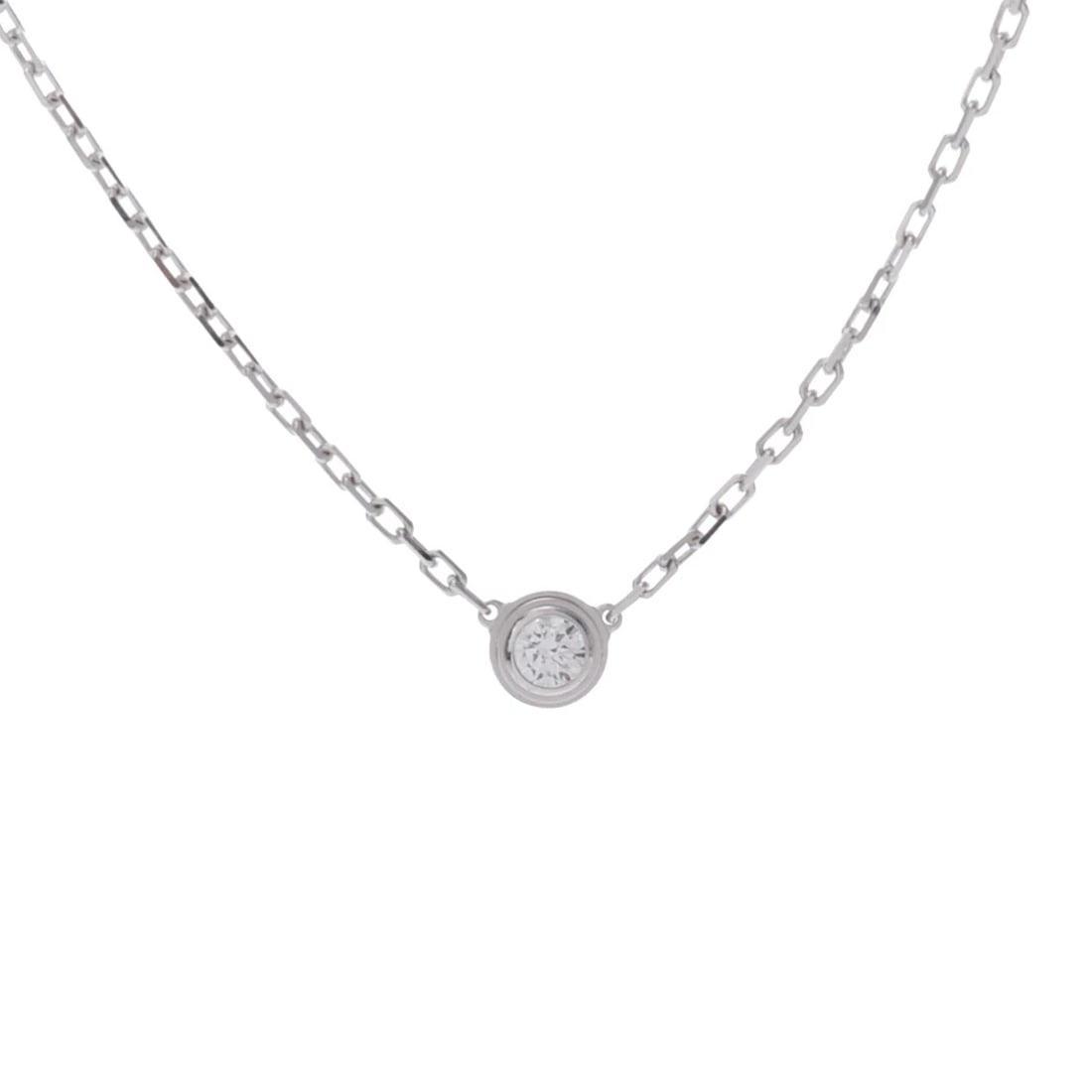CARTIER NECKLACE K18 WHITE GOLD DIAMOND: CARTIER Necklace K18 White Gold diamond Brand: CARTIER Type/Style: Necklace Material: K18 White Gold, Main Stone Natural Color: WG Size: Top H/about 4.5mm W/about 4.5mm Chain length:37-40cm Chain leng