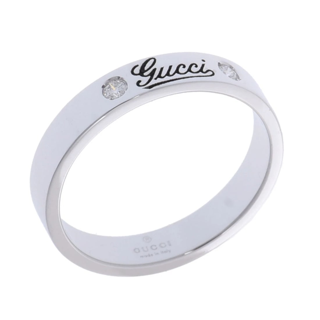 GUCCI RING K18 WHITE GOLD: GUCCI Ring K18 White Gold Brand: GUCCI Type/Style: Ring Material: K18 White Gold WG, Main Stone Natural Color: WG Size: 7.5 US Accessories: None Accessories Notice: When purchasing pre-own