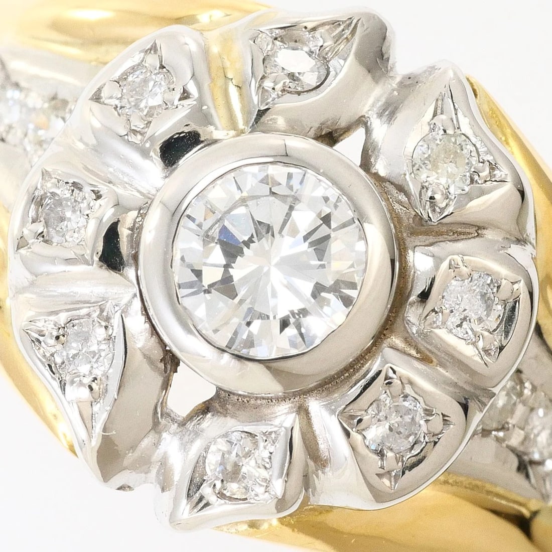 PT900 K18 RING DIAMOND - 2