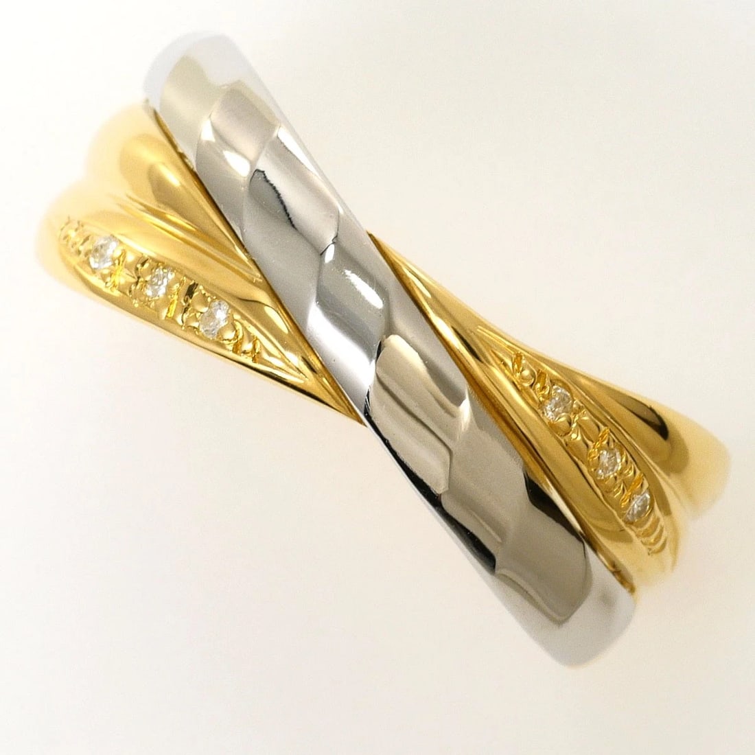 PT900 PLATINUM K18 RING DIAMOND: PT900 Platinum K18 Ring Diamond Brand: No Brand Type/Style: Ring Material: PT900/K18, Main Stone Natular Color: None Size: US 8 3/4 Accessories: None Accessories Notice: When purchasing pre-owned