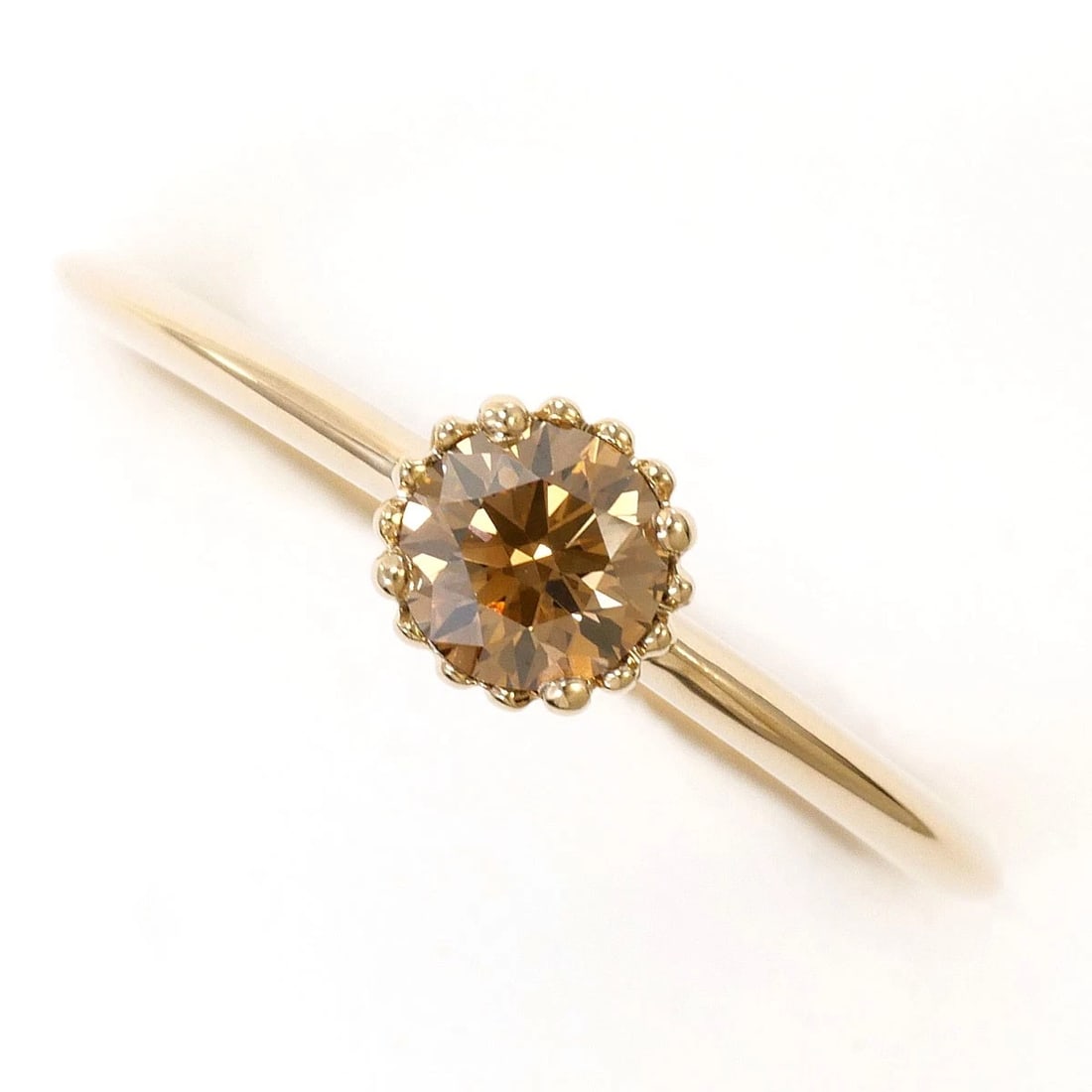 K18 GOLD RING K18YG RING, BROWN DIAMOND: K18 gold Ring K18YG Ring, Brown Diamond Brand: No Brand Type/Style: Ring Material: K18 Gold, Main Stone Natural Color: None Size: US 6 1/4 Accessories: None Accessories Notice: When purchasing