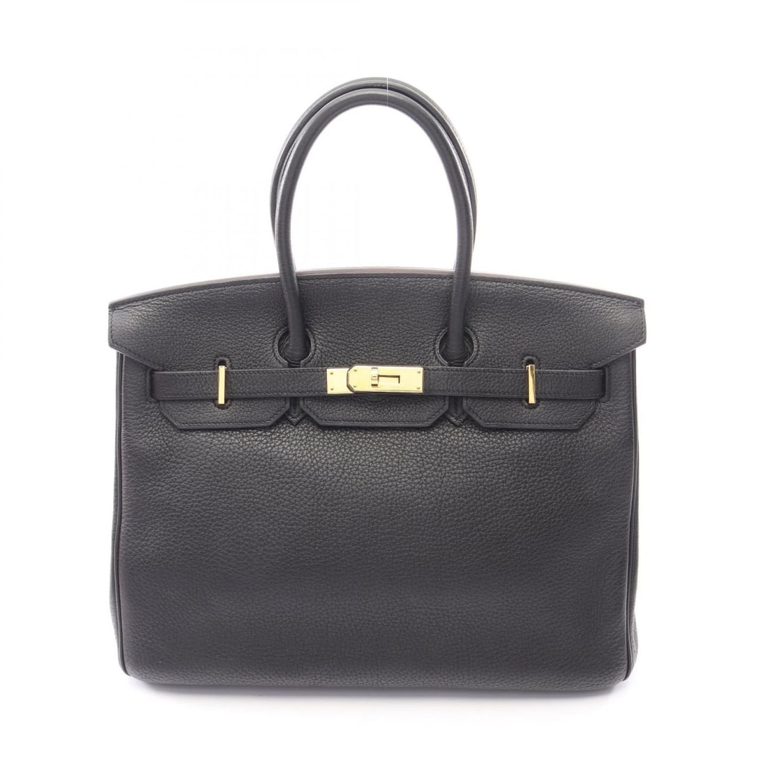 HERMES BIRKIN 35 HANDBAG TOGO LEATHER: HERMES Birkin 35 Handbag Togo leather Brand: HERMES Type/Style: Handbag Material: Exterior Material Togo leather and leather and Togo leather Color: Exterior Color Black?ish colors Size: (H:11.0" x W: