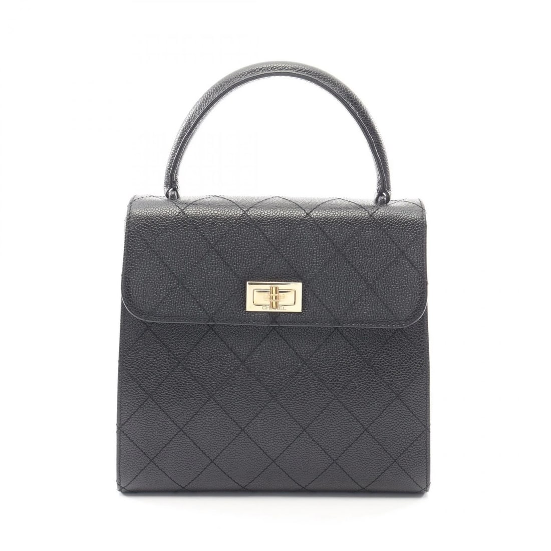 CHANEL MATELASSE TOP HANDLE HANDBAG CALFSKIN: CHANEL Matelasse Top Handle Handbag Calfskin Brand: CHANEL Type/Style: Handbag Material: Exterior Material Calfskin (cowhide) Color: Exterior Color Black?ish colors Size: (H:7.9" x W:8.9" x D:3.1")