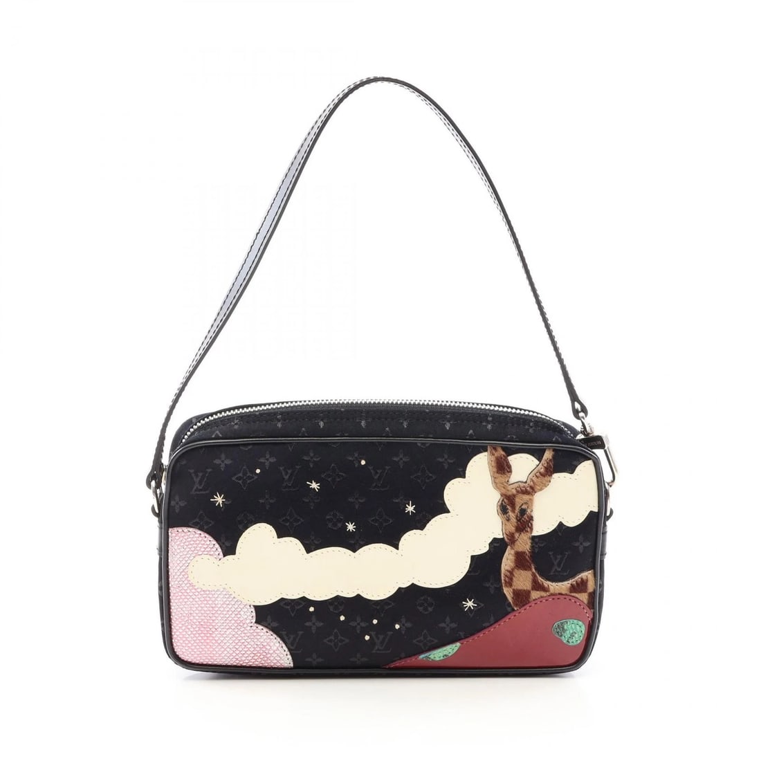 LOUIS VUITTON CONTE DE FEES POCHETTE HANDBAG: LOUIS VUITTON Conte de Fees Pochette Handbag Brand: LOUIS VUITTON Type/Style: Handbag Material: Exterior Material Monogram?Satin ? Fabric ? leather ? leather Color: Exterior Color Black / Black?ish co