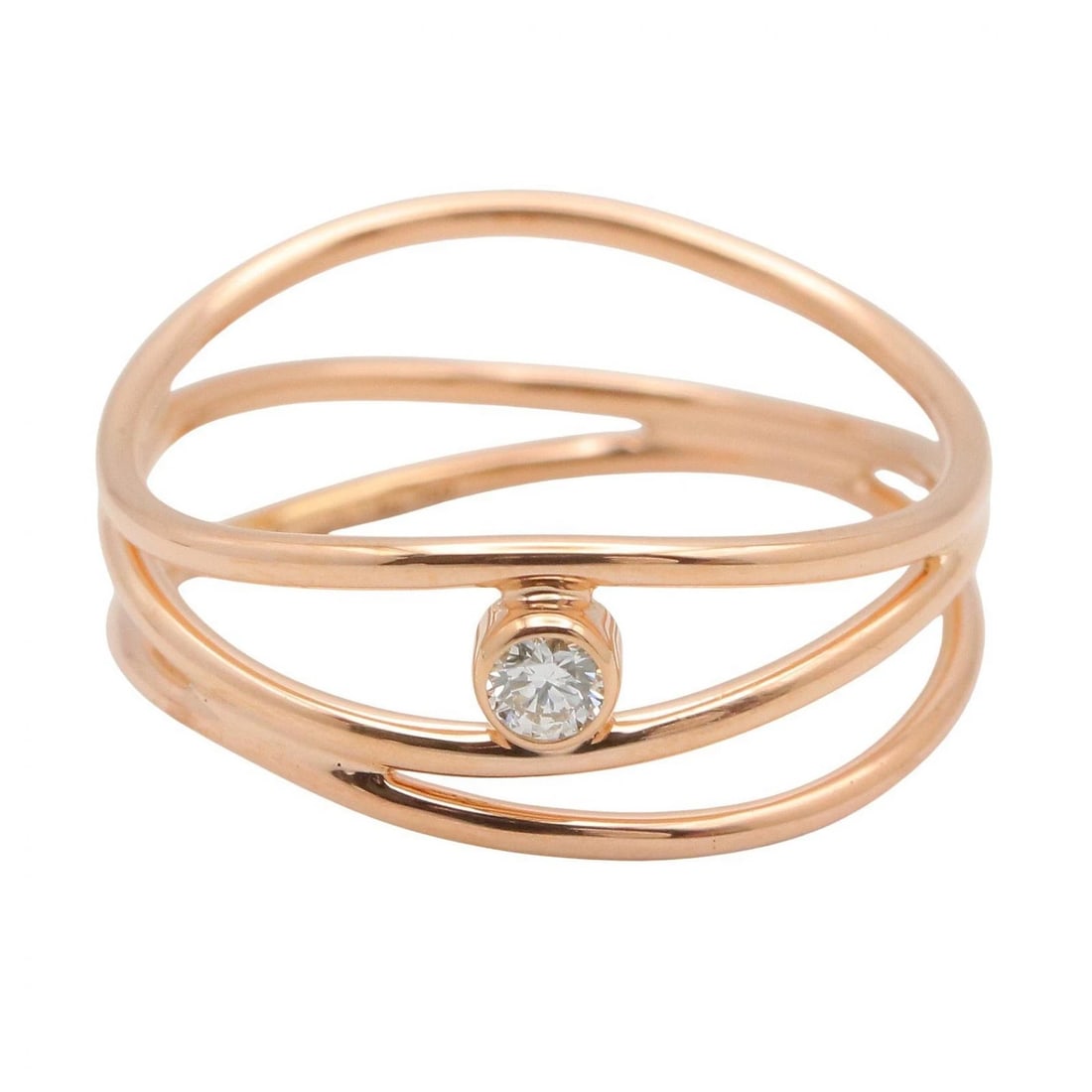 TIFFANY?CO WAVE 3ROW DIAMOND RING - 2