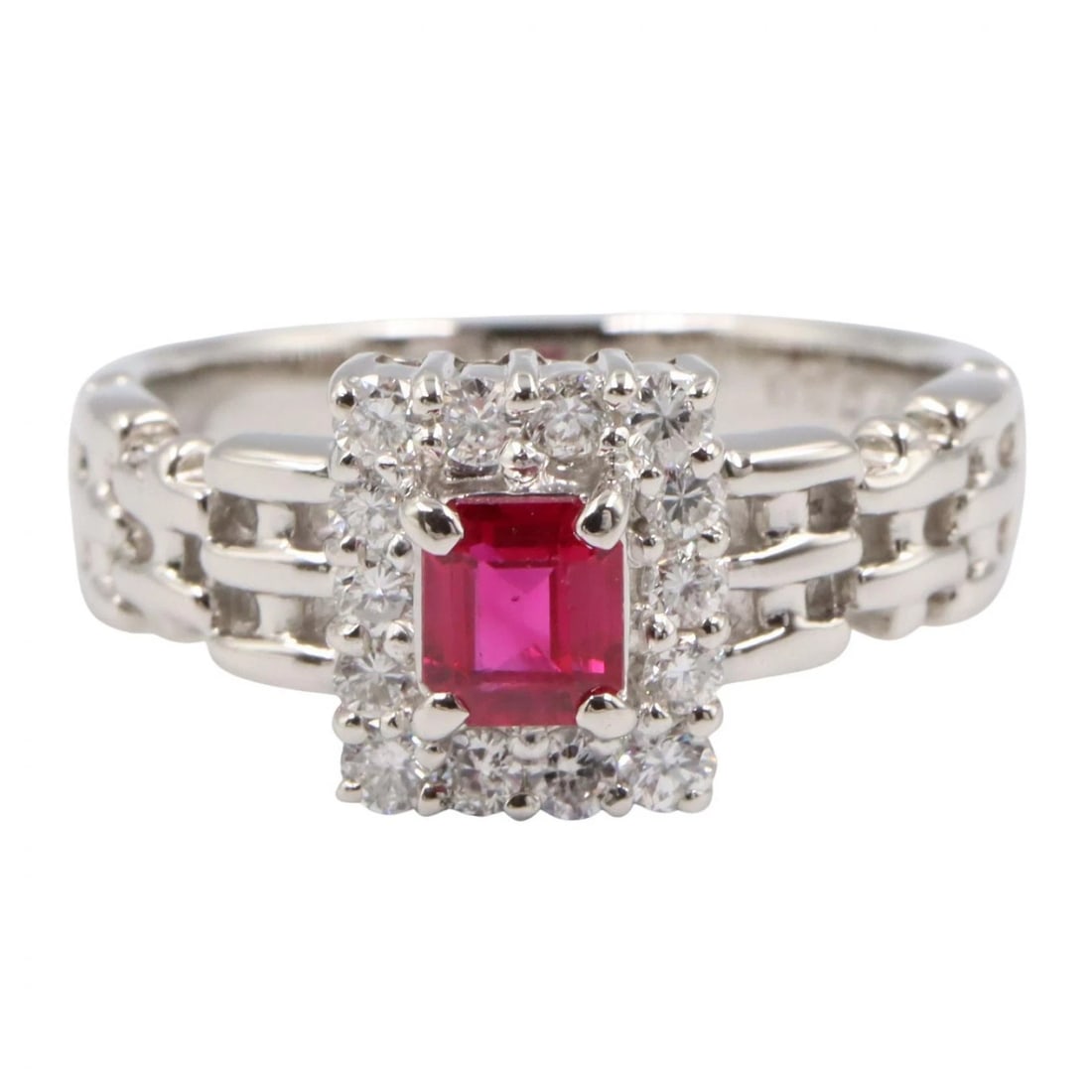 JEWELRY RUBY DIAMOND RING PT900 - 2