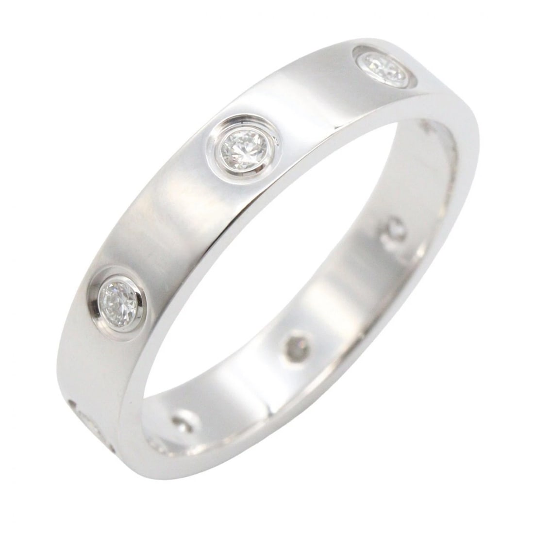 CARTIER MINI LOVE RING 8P DIAMOND: CARTIER Mini Love Ring 8P Diamond Brand: CARTIER Type/Style: Ring Material: K18WG?White Gold?, Color: Silver Size: US size 7 Accessories: None Accessories Notice: When purchasing pre-owned goods,