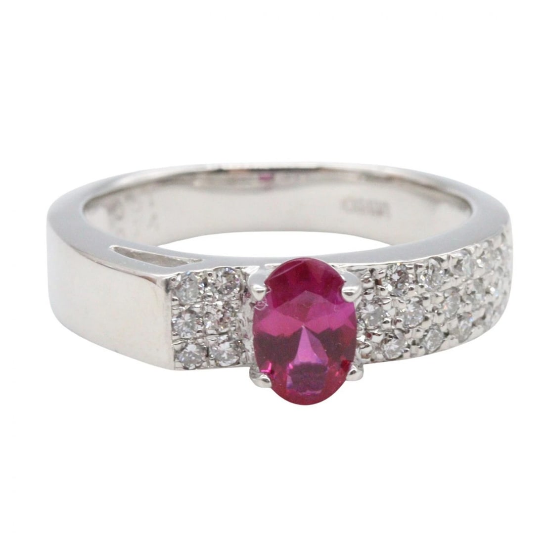 JEWELRY RUBY DIAMOND RING 18KWG - 2