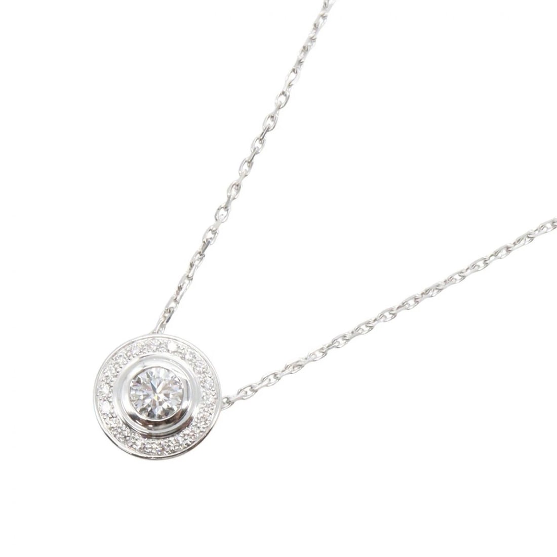 CARTIER D'AMOUR BRILLIANT CUT 1P DIAMOND NECKLACE: CARTIER D'Amour Brilliant Cut 1P Diamond Necklace Brand: CARTIER Type/Style: Necklace Material: K18WG?White Gold?, Color: Silver Size: Size Neck rotation?37.5/41cm(14.8") Motif W?8mm x H?8mm(0.3" x 0.